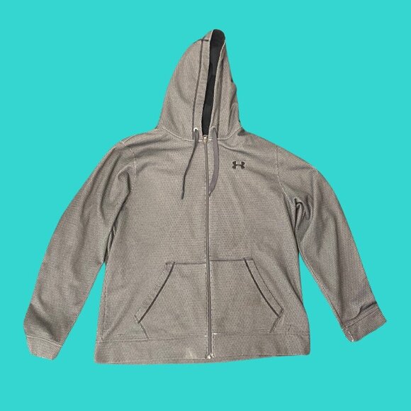 🔥 Under Armour XL Zip-Up Hoodie – Textured Grey Performance Fit - Picture 4 of 8